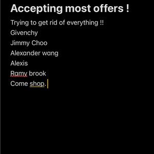 Shop Announcement - Multiple Designer Brands Available